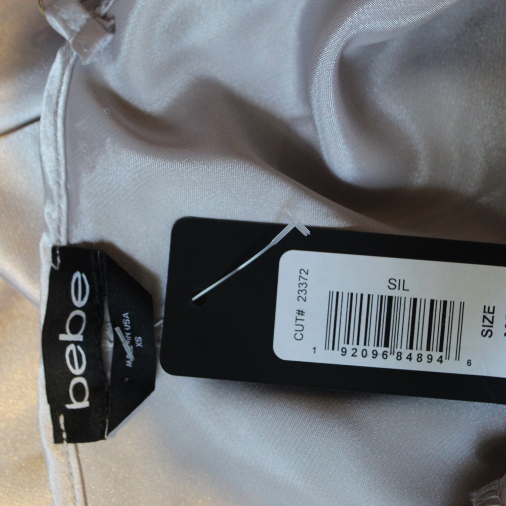 bebe Satin Cowl Neck Full Length Slip Dress - Picture 5 of 7